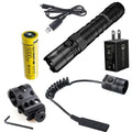 Nitecore New  Version  Flashlight - 1200 Lumens w/ Battery,  Cord, Offset Mount,  Pressure Switch,  and  3Amp Wall Adapter