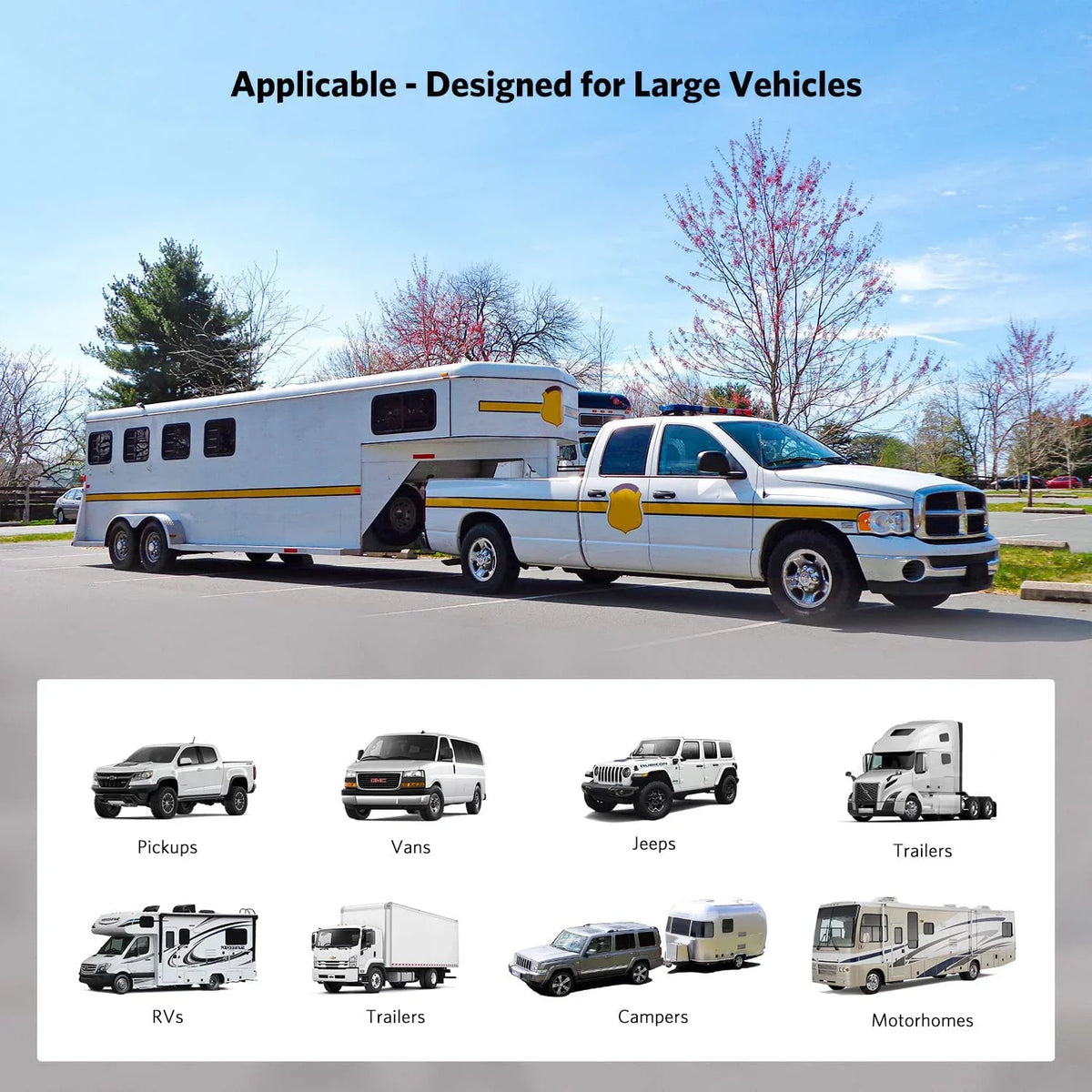 Boscam Wireless  Backup Camera Support 2 Cameras, Reverse Camera with 7"  Monitor Split Screen,  Night Vision Waterproof Back up Camera Systems for Truck/Trailer Pickup/Van ()