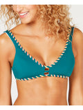 Women's Teal Cut Out Tie Back Reversible Swimwear Top