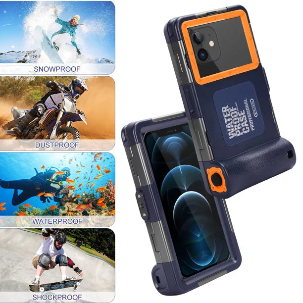 UrbanX Professional [15m/50ft] Swimming Diving Surfing Snorkeling Photo Video Waterproof Protective Case Underwater Housing for   And all Phones Up to 6.9 Inch  with Lanyard