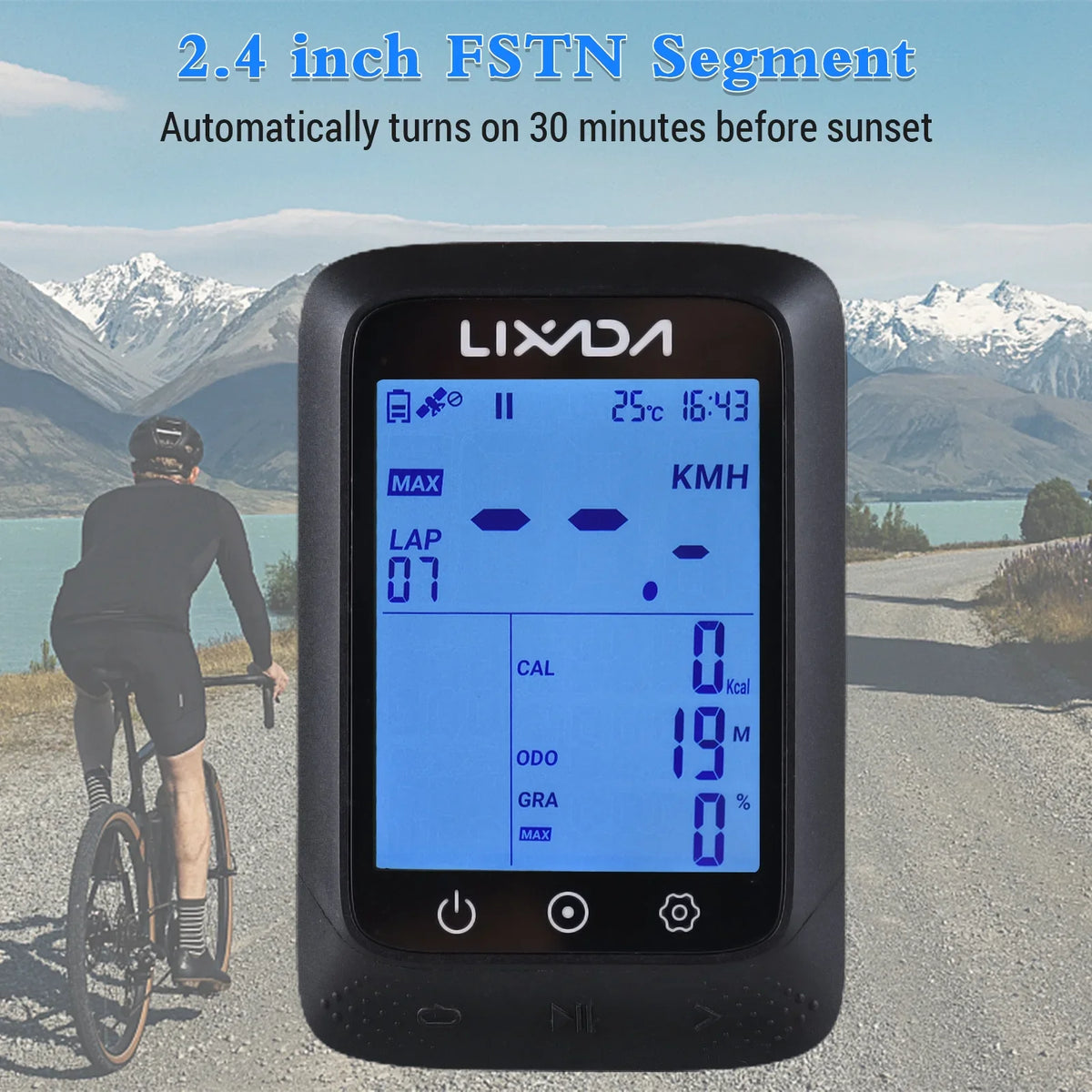 Aibecy Bike Computer with  Wireless Waterproof + Sensor and  Connectivity, 2.3in Altitude Gradient, Strava  Support