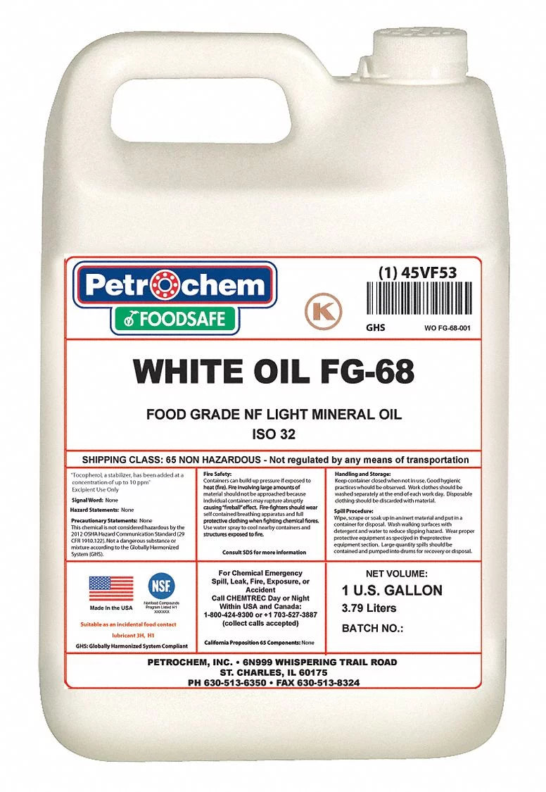 Petrochem Mineral Hydraulic Oil,Food Grade,1 gal.   -68-001