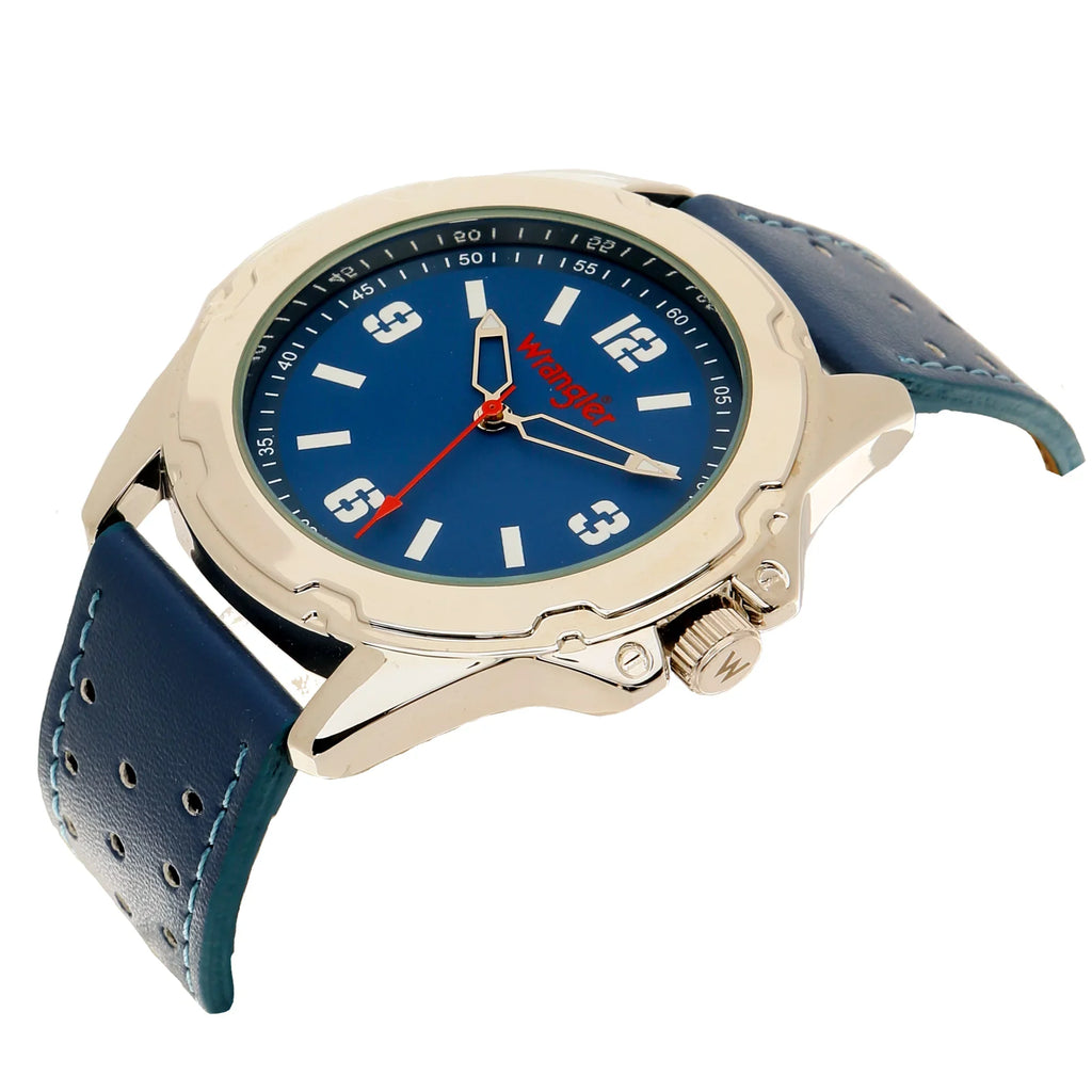 Wrangler 44mm Round Blue Strap Watch