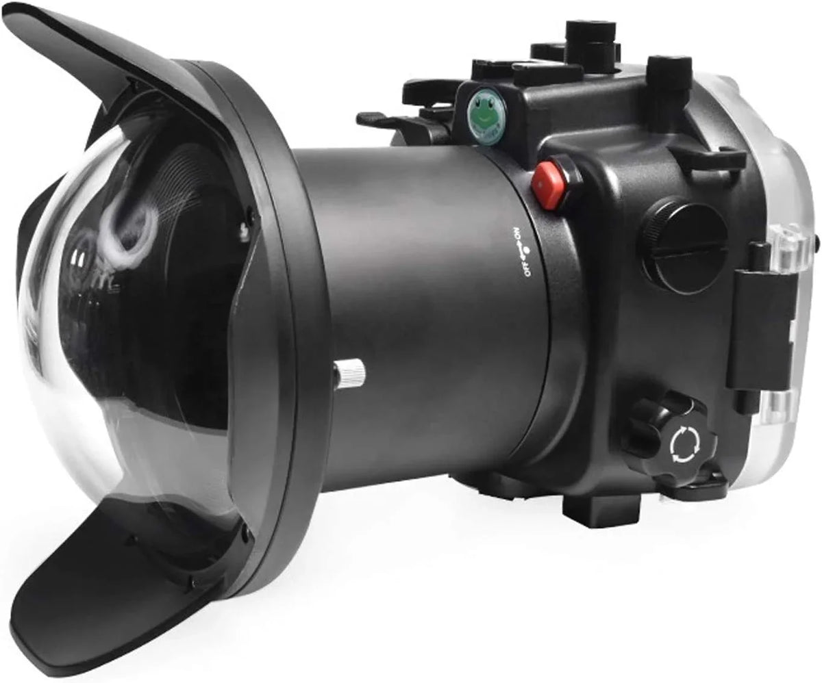 Seafrogs [40M/130FT] Underwater Housing Waterproof Case w/ 6 Inch Dome Port Kit for Sony    -7R  Compatible with Sony  16-35mm /4 28-70mm .5-5.6, 12-24mm   Lens-Black