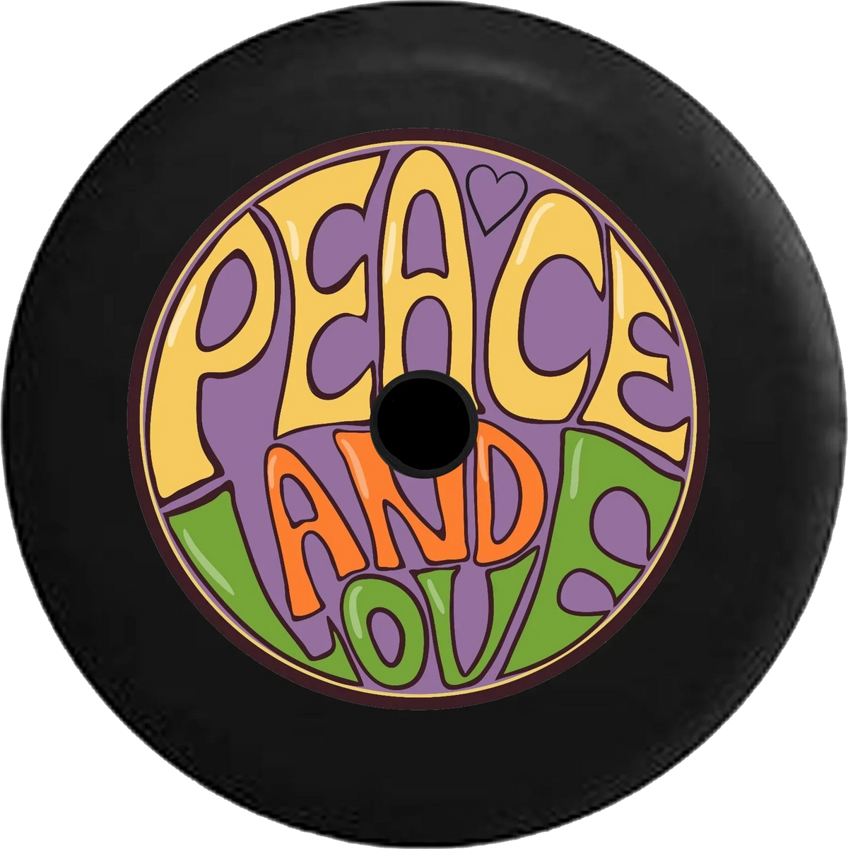2018 2019 Wrangler  Backup Camera Peace and Love Heart Hippie Bus Spare Tire Cover for Jeep  33 Inch