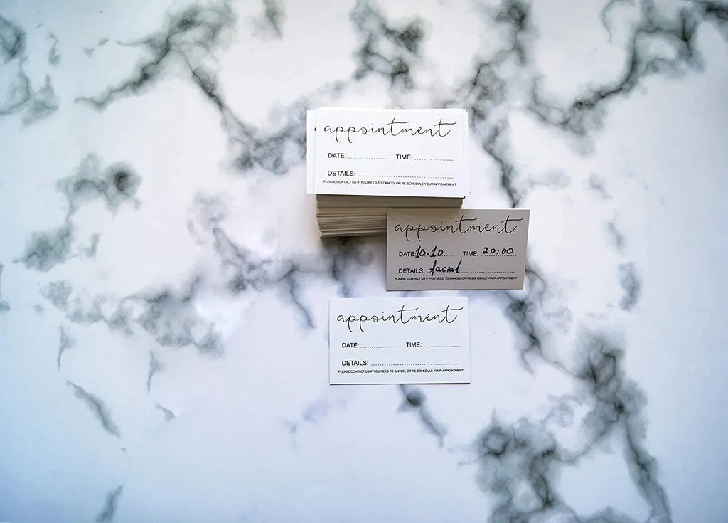 Appointment Reminder Cards (Pack of 100) for Beauty Makeup Hair Nail Salon Barber Shop Restaurants Therapist Pack of 100