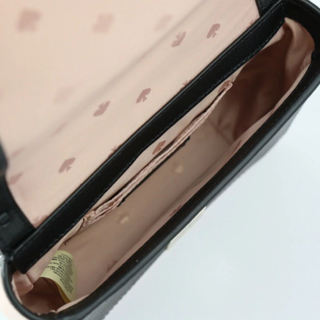 Pre-Owned Kate Spade Maisy Patternson drive grommet handbag  leather black pink beige gold hardware 2WAY shoulder bag punching (Good)