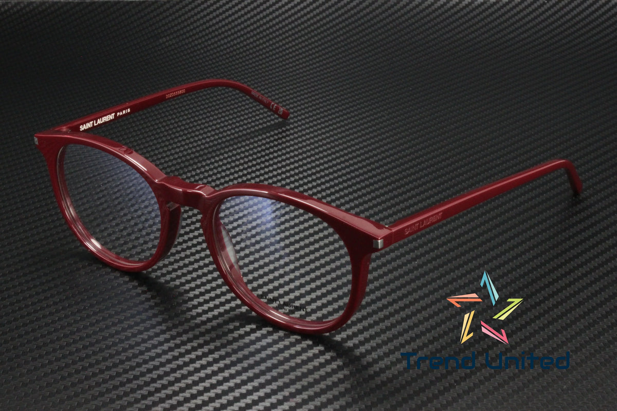 106 011 Round Oval Panthos Burgundy 50 mm Unisex Eyeglasses