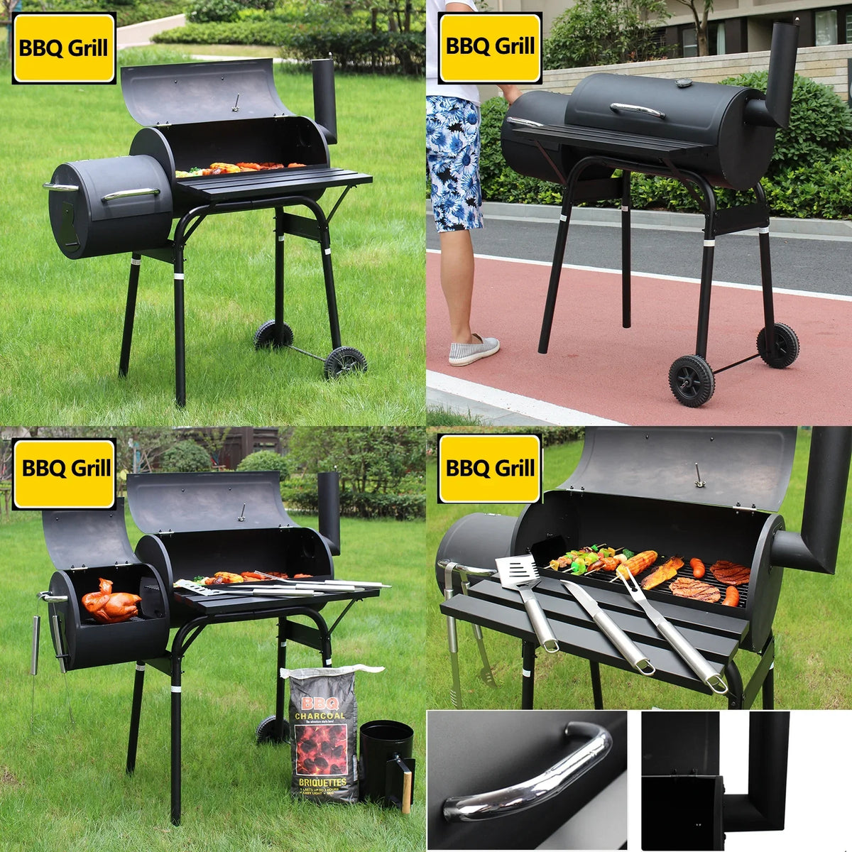 Vebreda Outdoor  Grill Charcoal Barbecue Pit Backyard Meat Cooker Smoker