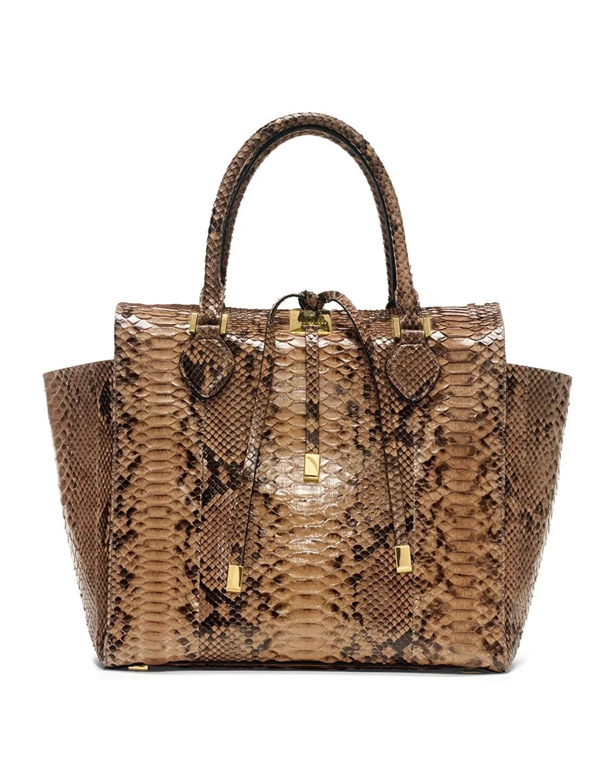 Michael Kors Collection Brown Large Miranda Python Tote Suntan