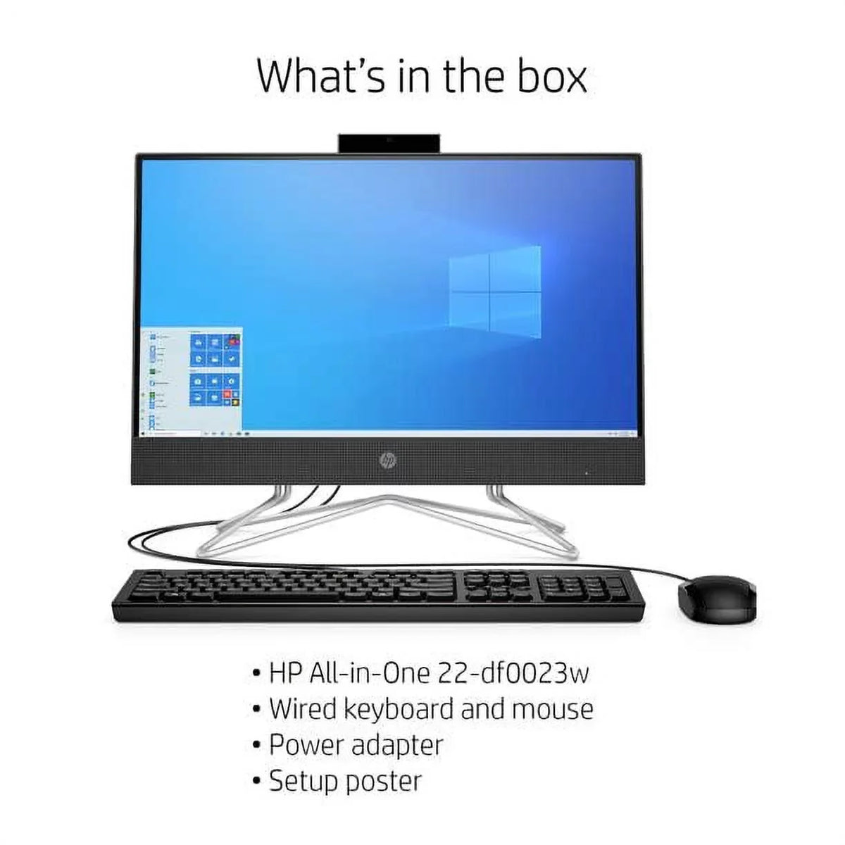 2022 Newest  All-in-One Desktop, 22"  Touch Screen,  Ryzen 3 3250U, 12GB , 512GB , Webcam, -, , -45,  Wired Keyboard&Mouse, WiFi, Windows 11 Home, Black