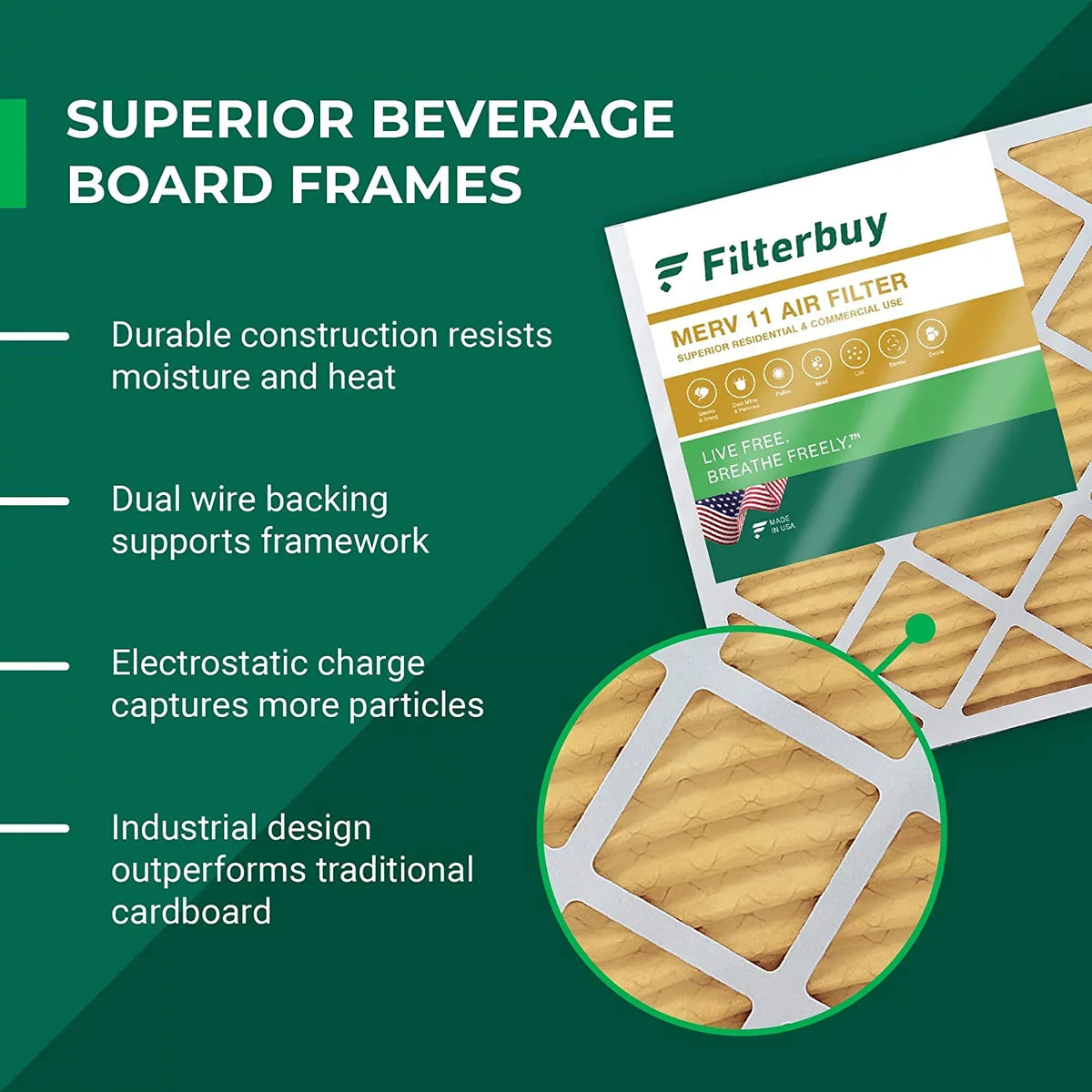 Filterbuy 8x24x2  11 Pleated   Furnace Air Filters (3-Pack)
