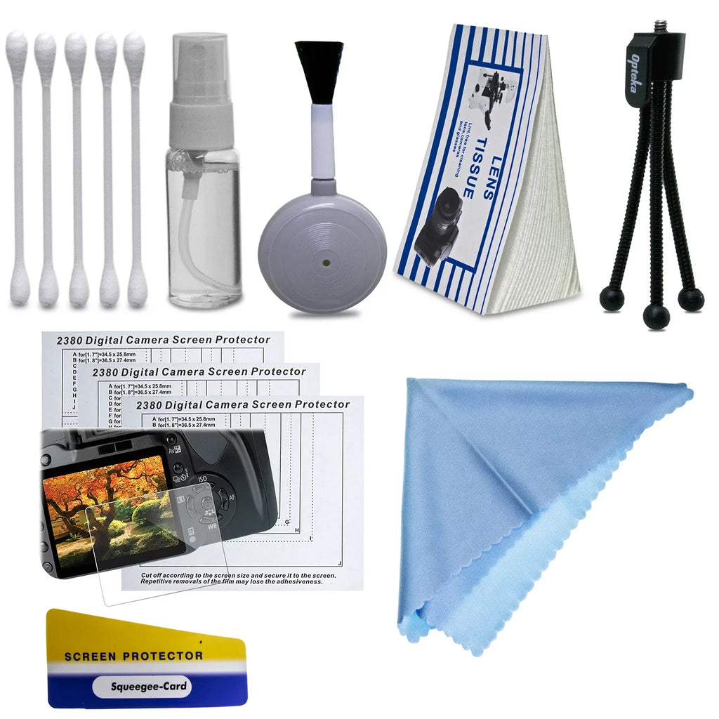 Opteka 58mm Professional 9pc Solid and Graduated Filter Accessory Bundle with 5pc Filter kit (----10x), 4pc Macro Lens Set (+1,+2,+4,10x), Tulip & Rubber Lens hoods + Cleaning kit and More