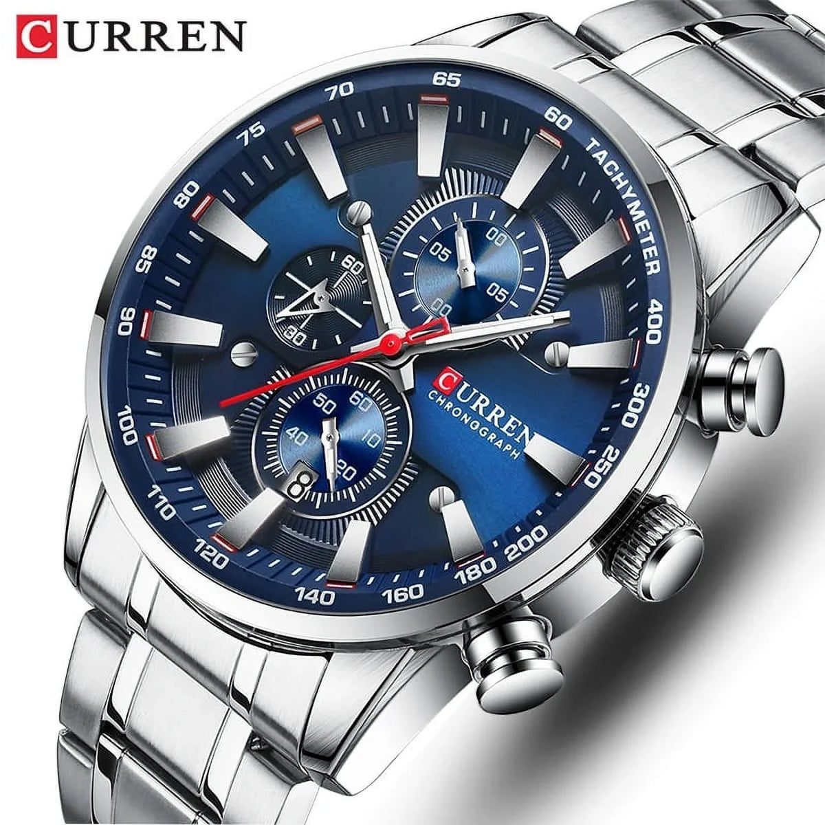 New Watches for Men Top Luxury Brand Quartz Men’s Watch Sport Waterproof Wrist Watches Chronograph Date Relogio Masculino Silver Black