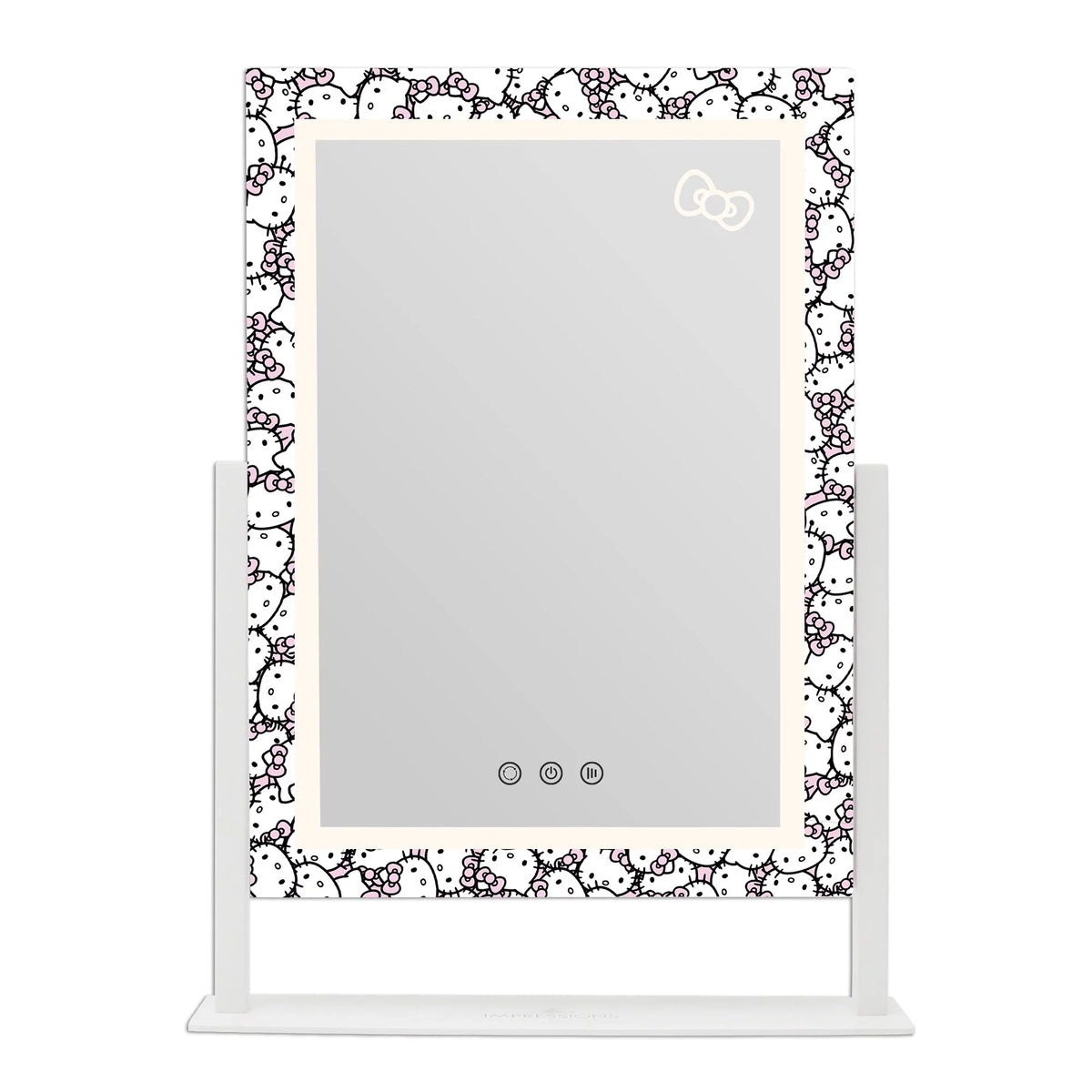 Impressions Vanity Hello Kitty Cute Tri Tone  Makeup Mirror, Lighted Vanity Mirror with Lights and 3X Magnification, 360 Degree Swivel Mirror with Touch and Iron Quality Frame (White)