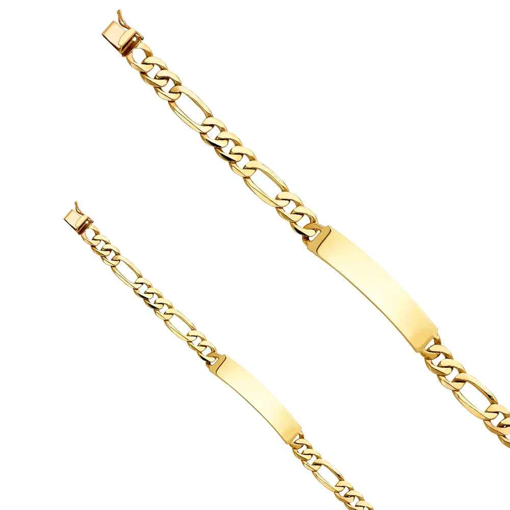 14k Yellow Gold Figaro Link  Bracelet - 8" | Elegant 14KY Gold Chain Bracelets for Men and Women | Weight 19.7 | Men’s Jewelry for Gift