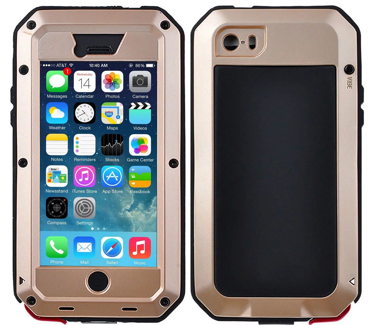 Gorilla Glass Aluminum Metal iPhone 6s Plus Case (Gold) Heavy Duty Military Grade Shockproof and Scratch Resistant Protection, Rugged Outdoor Travel
