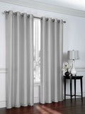 2 Pack: Regal Home Collections Ultra Luxurious Semi Sheer Shimmer Grommet Top Curtain Panels - Silver/Gray