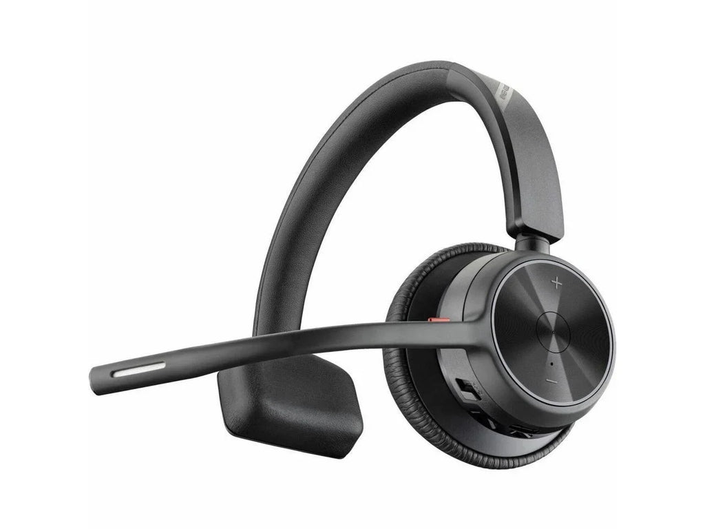 Poly Voyager 4310 - Headset with Charge Stand - Siri, Google Assistant - Mono - Wireless - Bluetooth - 298.6 ft - 20 Hz - 20 kHz - Over-the-head, On-ear - Monaural - Ear-cup - Electret Condense...