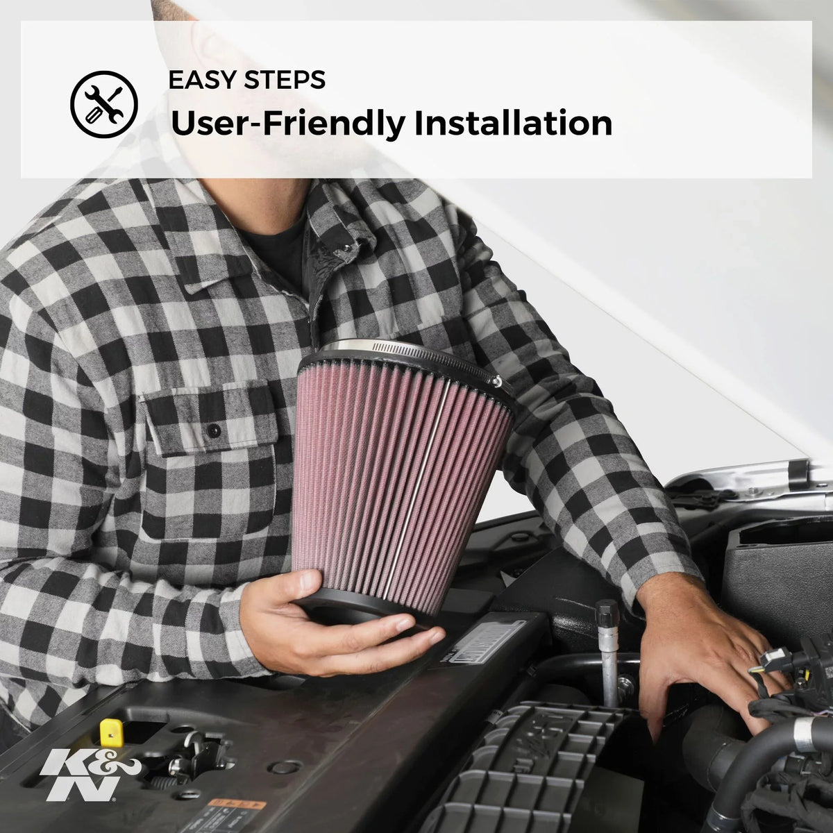 & Universal Clamp-On Engine Air Filter: Washable and Reusable: Round Tapered; 4.5 in (114 mm) Flange ; 6 in (152 mm) Height; 5.875 in (149 mm) Base; 4.5 in (114 mm) Top , -4740