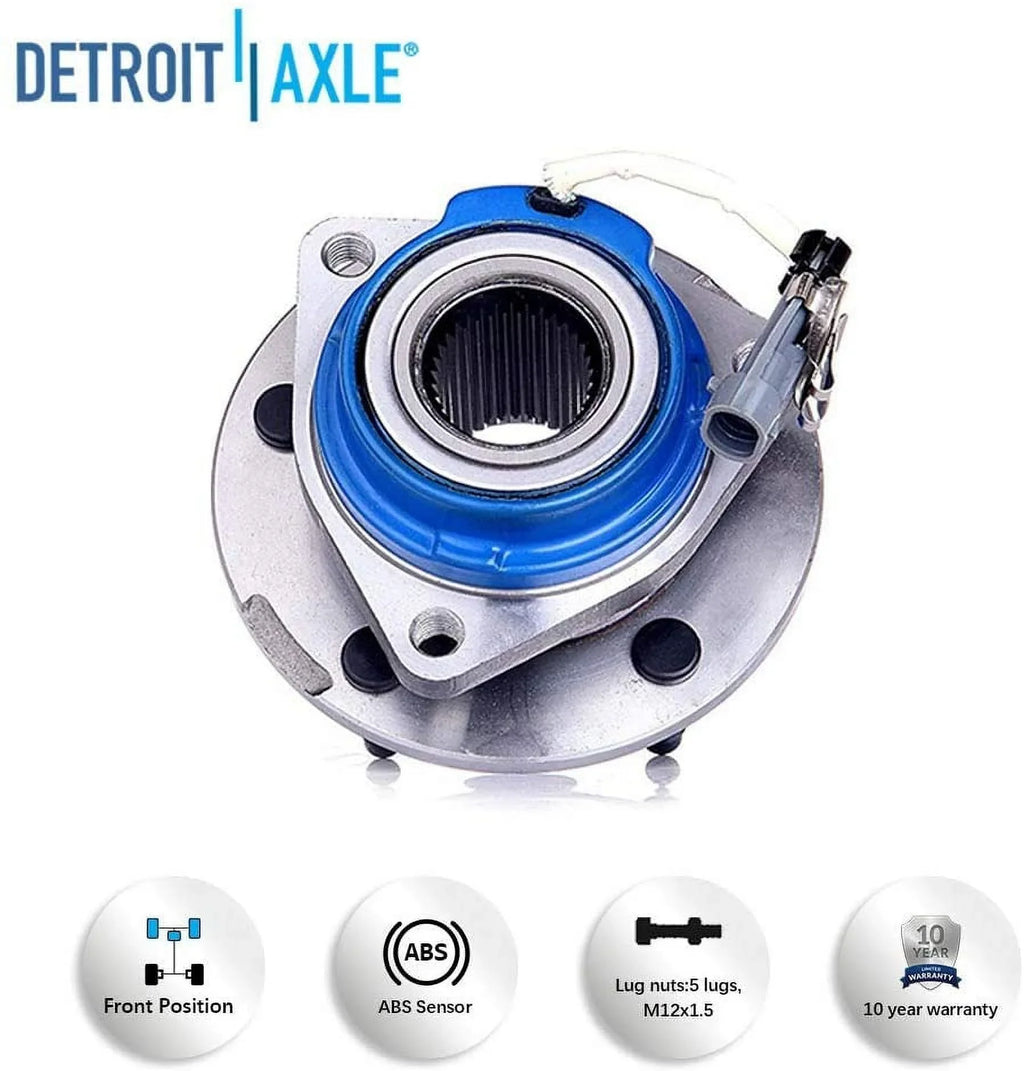 Detroit Axle - Wheel Bearing Hub Front for Chevy Impala Monte Carlo Buick Lucerne LaCrosse Cadillac  Deville Rear for Chevrolet Uplander Venture Buick Rendezvous Wheel Bearing & Hub Front or Rear