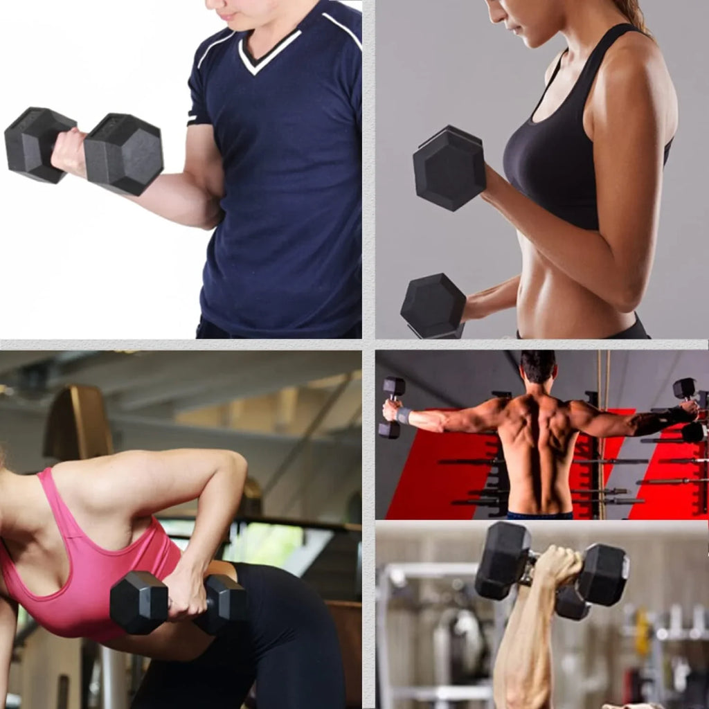 15LB Se Of 2 Hex Dumbbells Rubber Coaed Cas Iron Hex Black Dumbbell Weighs For Exercises Neoprene Dumbbell Hand Weighs Ani-Slip Ani-Roll Hex Shape Colorful 15Lbs Pair