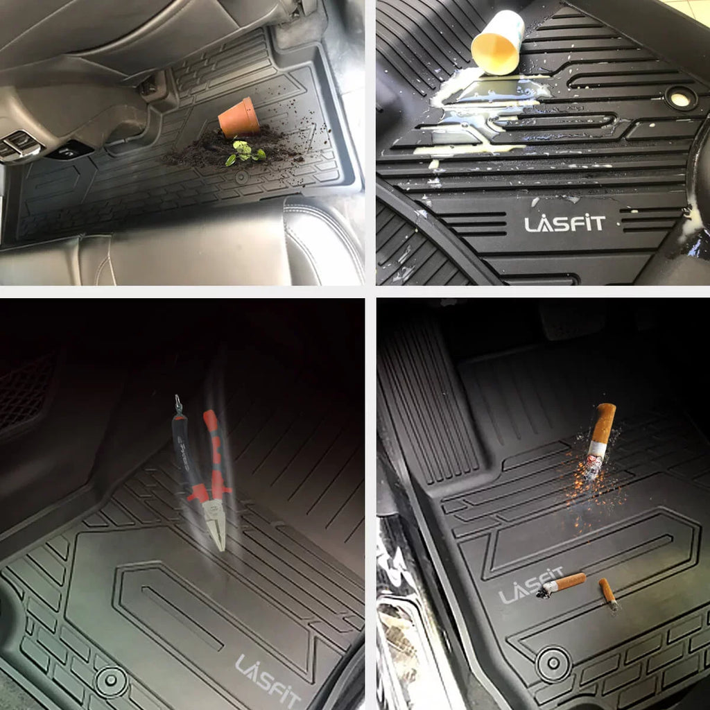 Lasfit Floor Mats for Chevrolet Silverado/ Sierra 1500 2019-2022 & 2500HD/3500HD 2020-2022 Crew Cab (Don't Fit Double Cab, Plastic Storage, Without Storage)