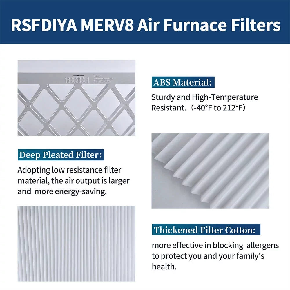 Air Filter 16x25x1, 6-Pack   1800   Furnace Reusable Air Filters