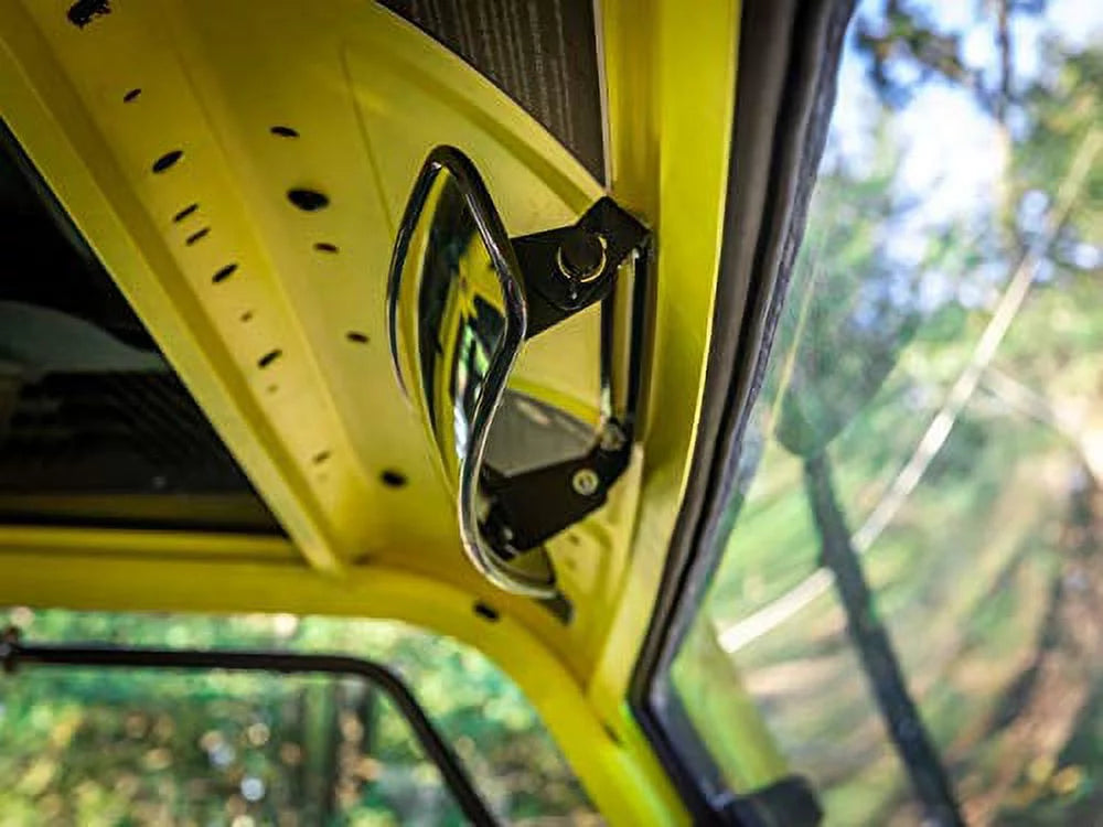 SuperATV Curved  Rear View Mirror for Can|Am Defender  5 /  8 /  10 /  |17" x 3" Convex Can Am Rear View Mirror|Ultra|Wide Viewing Angle|Aluminum Clamps and Mirror Frame|-018-02