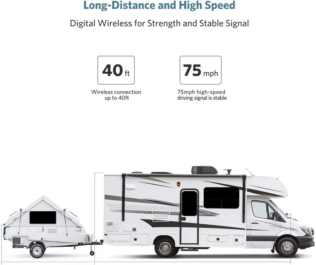 Boscam Wireless  Backup Camera Support 2 Cameras, Reverse Camera with 7"  Monitor Split Screen,  Night Vision Waterproof Back up Camera Systems for Truck/Trailer Pickup/Van ()