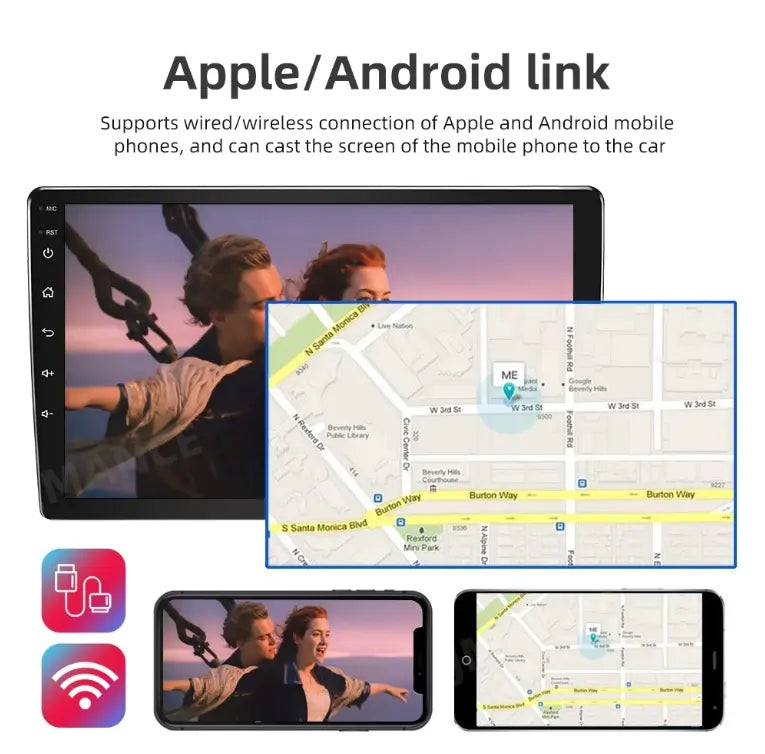 9" 1280*720  2+32GB Android 13 Apple CarPlay Car Stereo Radio  Navi Fit Hummer  2005-2010