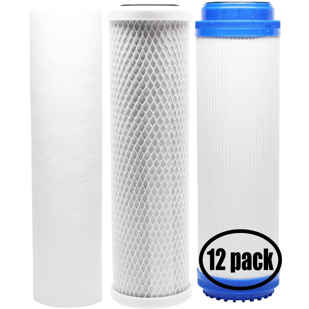 12-Pack Replacement for Filter Kit for Pentek 158649  System - Includes Carbon Block Filter,  Sediment Filter &  Filter - Denali Pure Brand