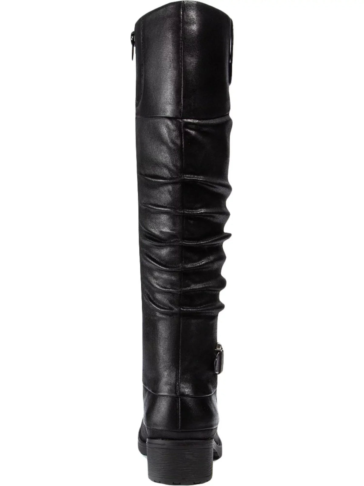 Womens Black Stretch Gore Side Pull Tab Buckle Accent Cushioned Onika Round Toe Block Heel Zip-Up Boots Shoes 11
