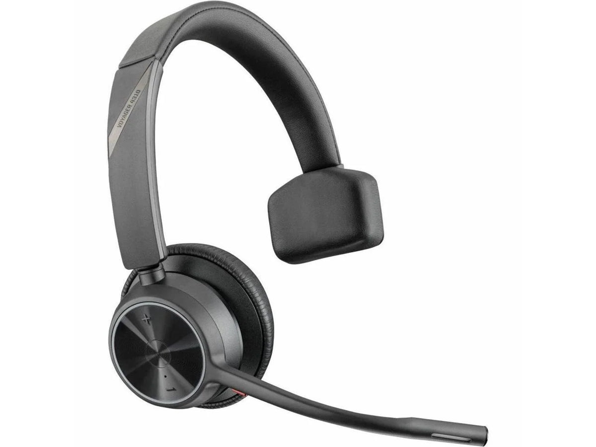 Poly Voyager 4310 - Headset with Charge Stand - Siri, Google Assistant - Mono - Wireless - Bluetooth - 298.6 ft - 20 Hz - 20 kHz - Over-the-head, On-ear - Monaural - Ear-cup - Electret Condense...