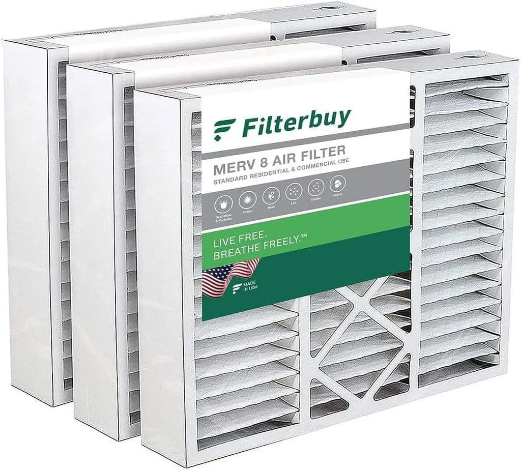 Filterbuy 16x20x5  8 Pleated   Furnace Air Filters for Honeywell  (3-Pack)