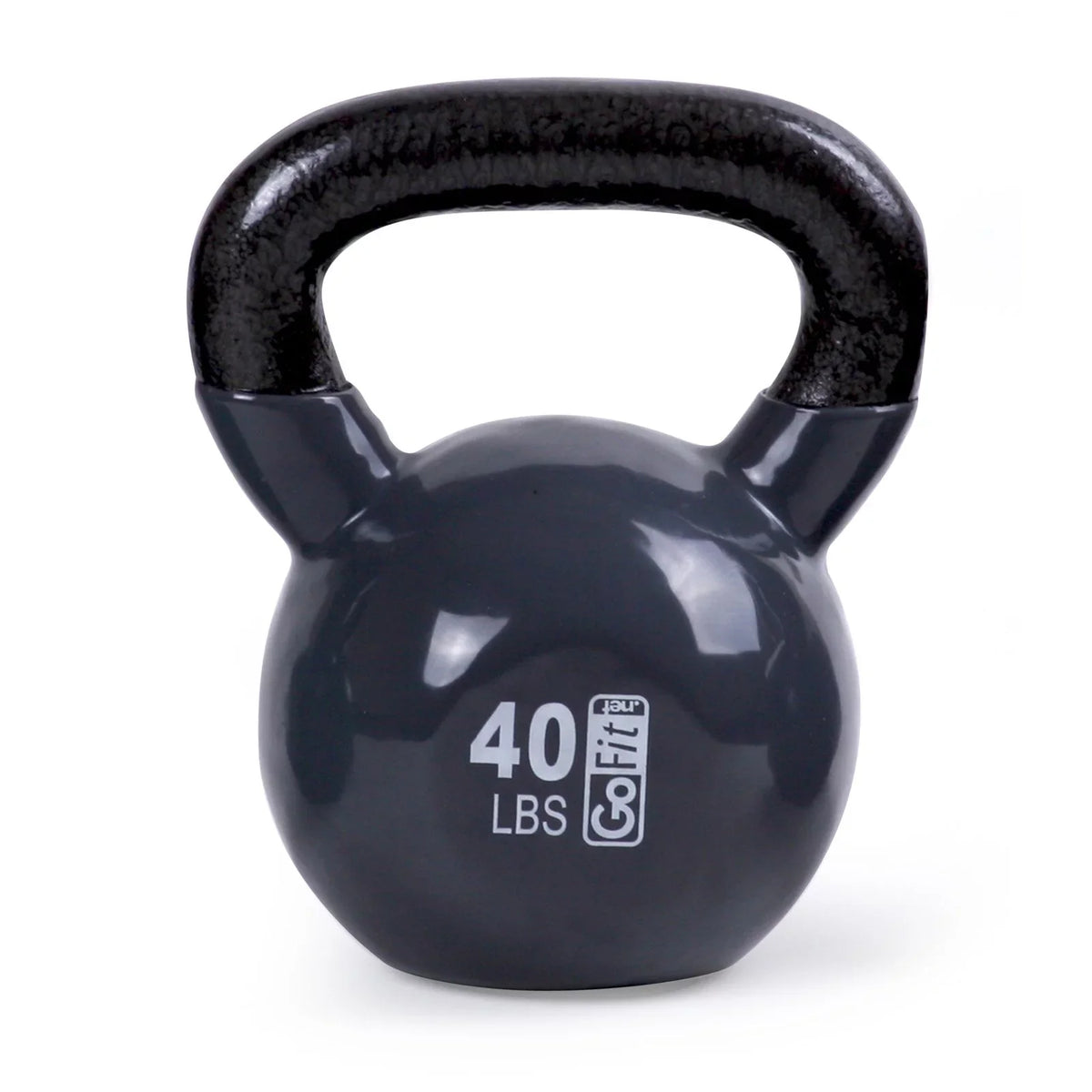 GoFit Classic Vinyl Coated Kettlebell with  and Training Manual 35lb - Green
