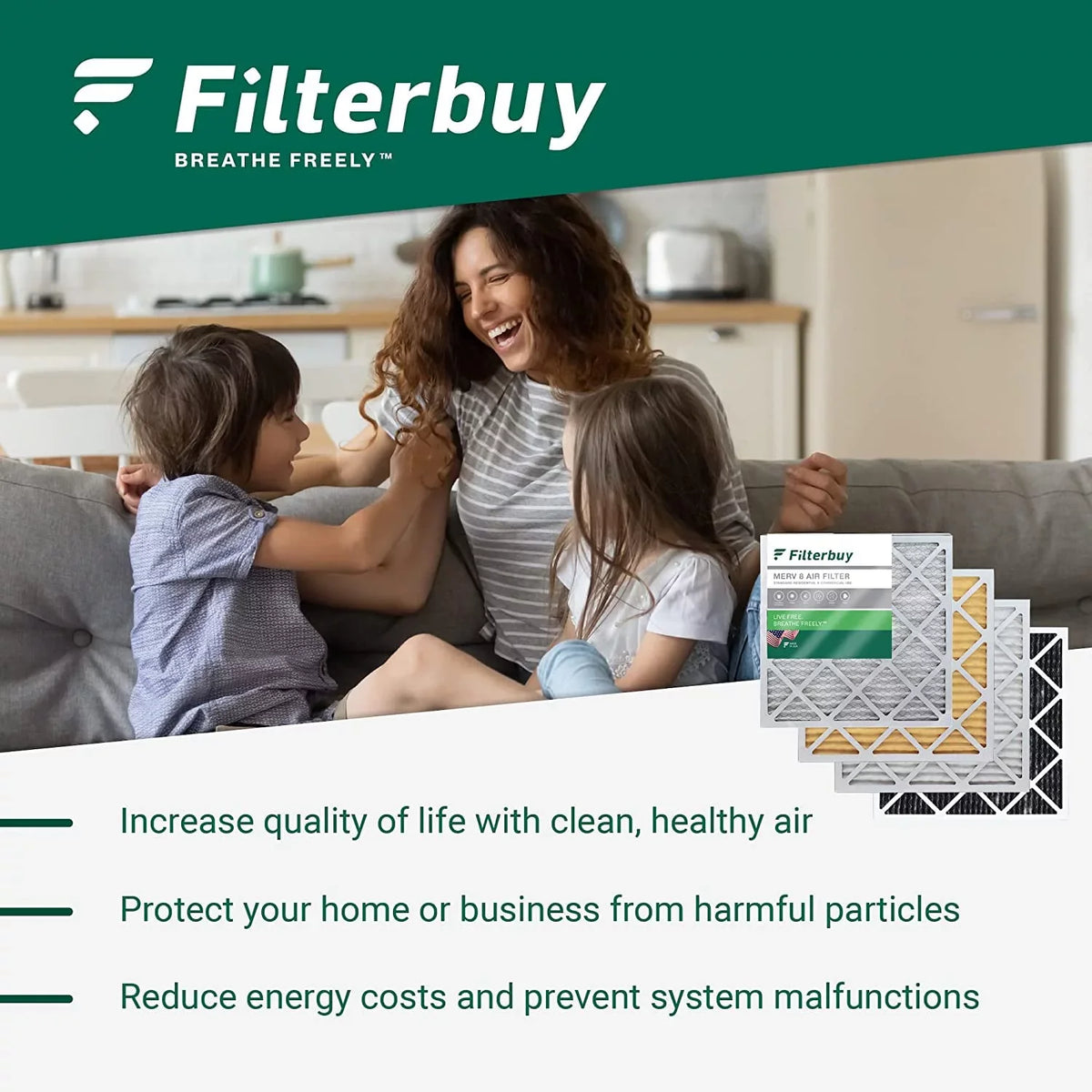 Filterbuy 18x24x2  11 Pleated   Furnace Air Filters (4-Pack)