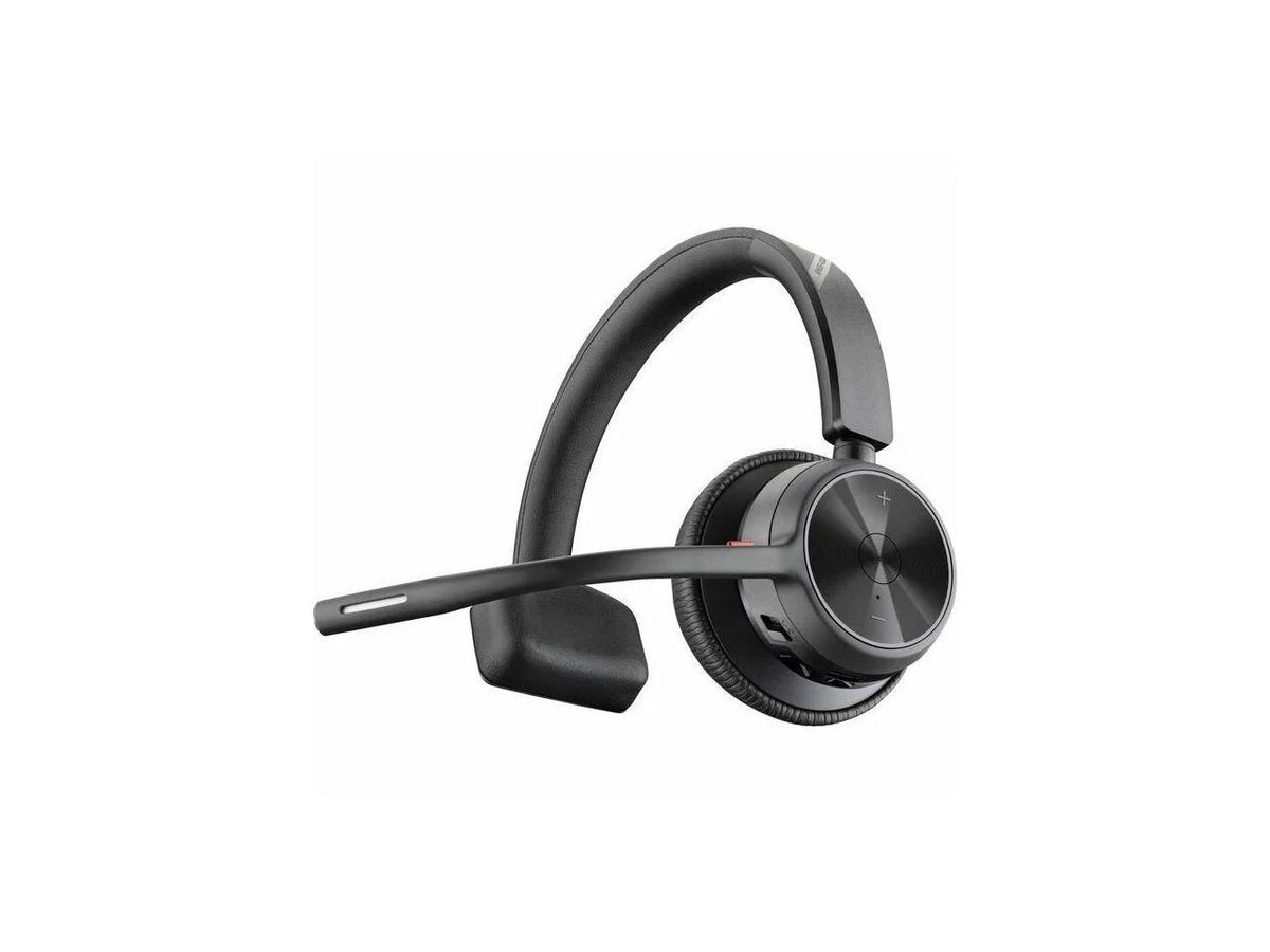 Poly Voyager 4310 - Headset with Charge Stand - Siri, Google Assistant - Mono - Wireless - Bluetooth - 298.6 ft - 20 Hz - 20 kHz - Over-the-head, On-ear - Monaural - Ear-cup - Electret Condense...