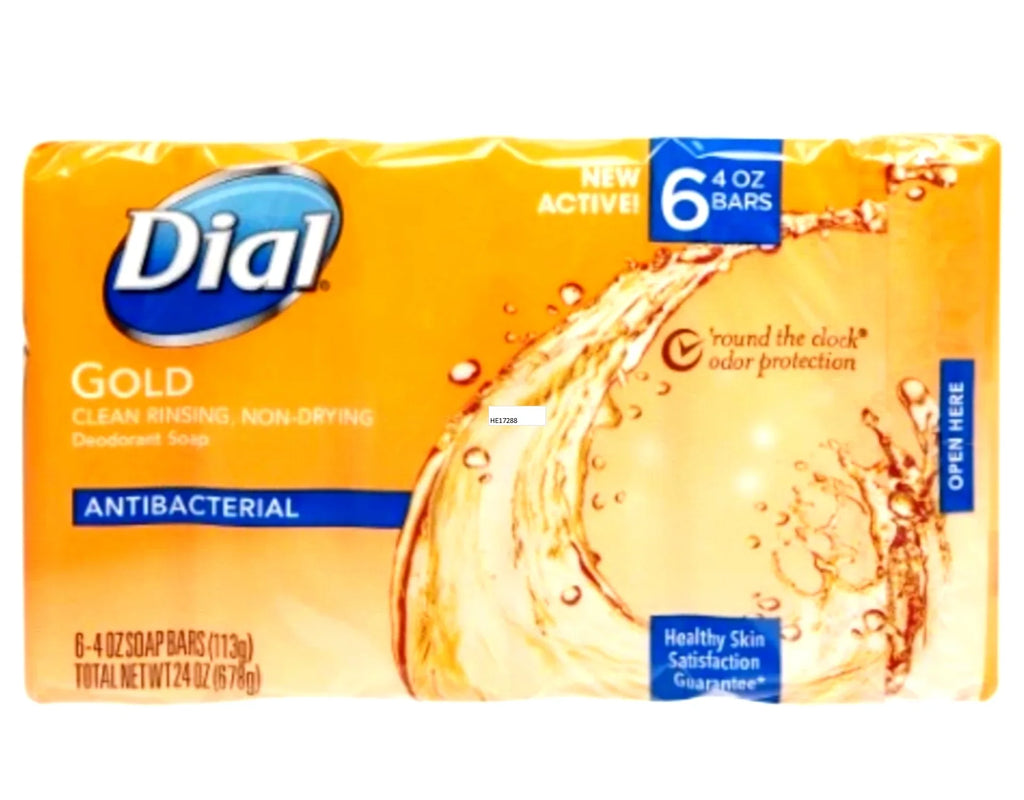 Dial Gold Antibacterial Soap 4 Ounce Bars, 6 Count - Pack of 6