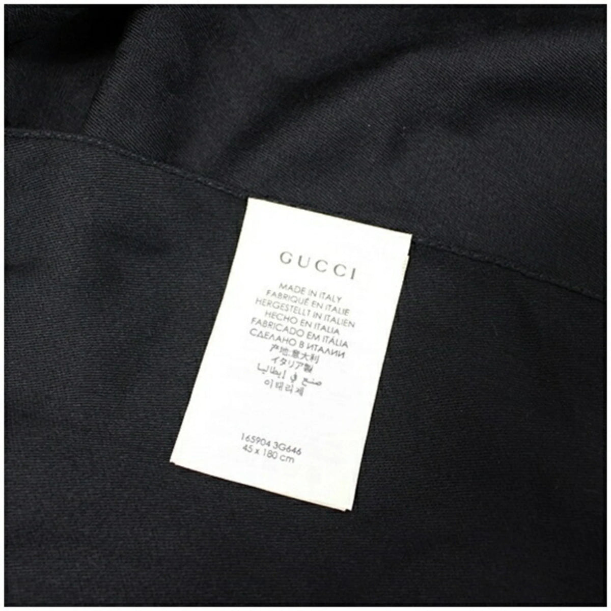 Pre-Owned Gucci Wool x Silk Stole Shawl Rectangular Black  Pattern 165904  Women's (Good)