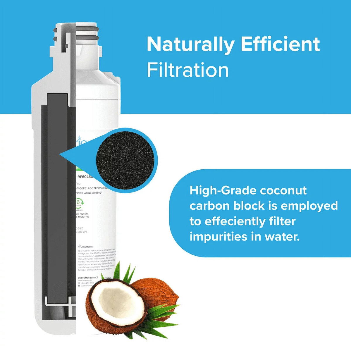 Brio 6046A Refrigerator Water Filter Replacement Compatible With , , , -1000PC,