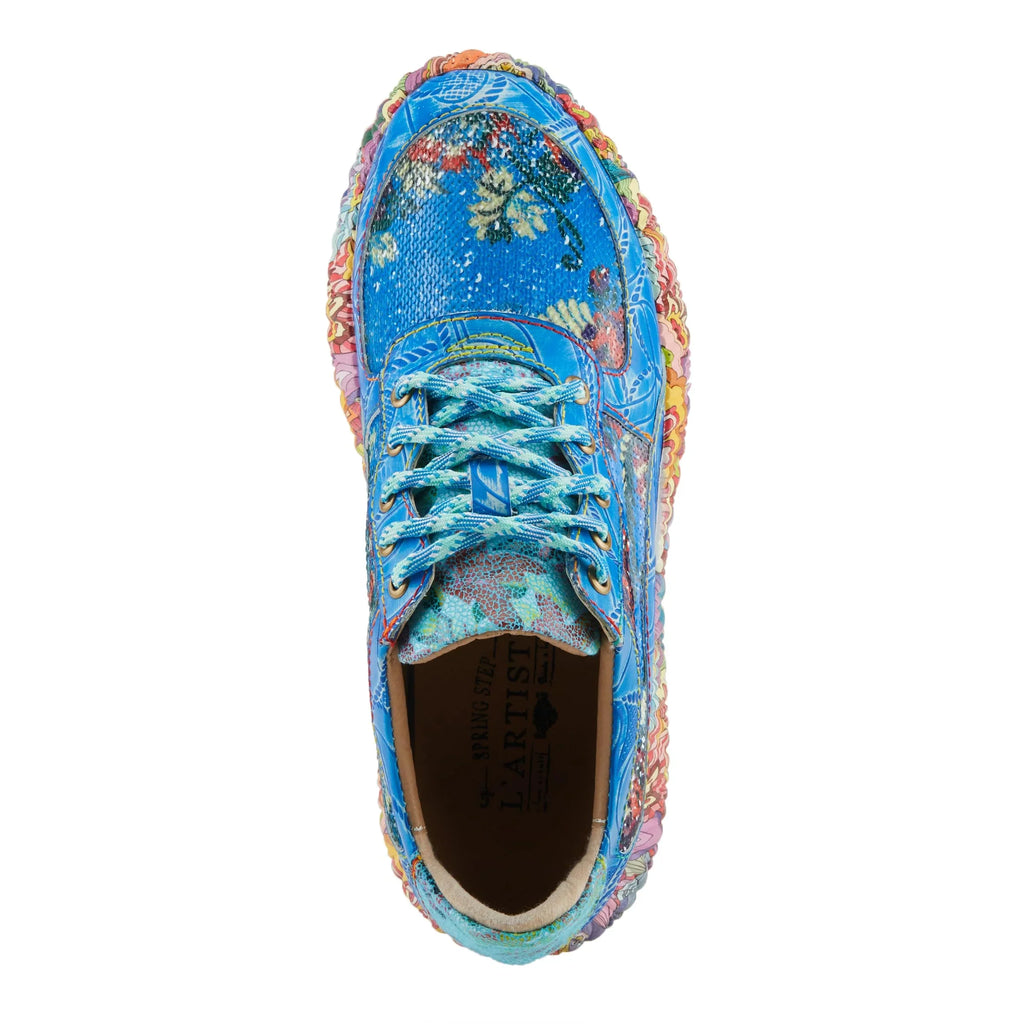 Spring Step 'Artiste Women's  Multicolored Fashion Sneakers | Unique Energetic Patterns Blue Multi  39 /  8.5