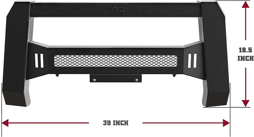 Modular Bull Bar Compatible with 2005-2023 Toyota Tacoma Pickup Truck Fine Textured Black (Predator Mesh Version)
