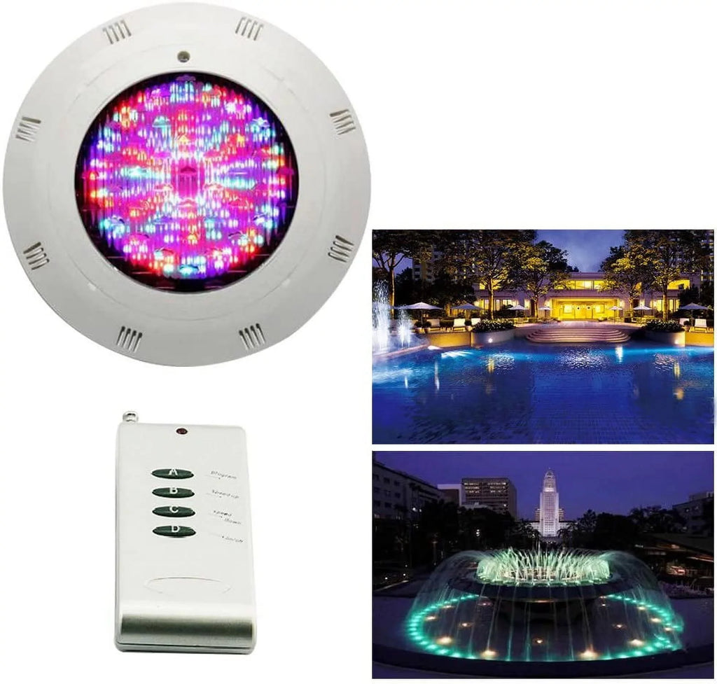 Miumaeov  Swimming Pool Light, 12V  Waterproof  Underwater Light Lamp with Remote Control (18W)