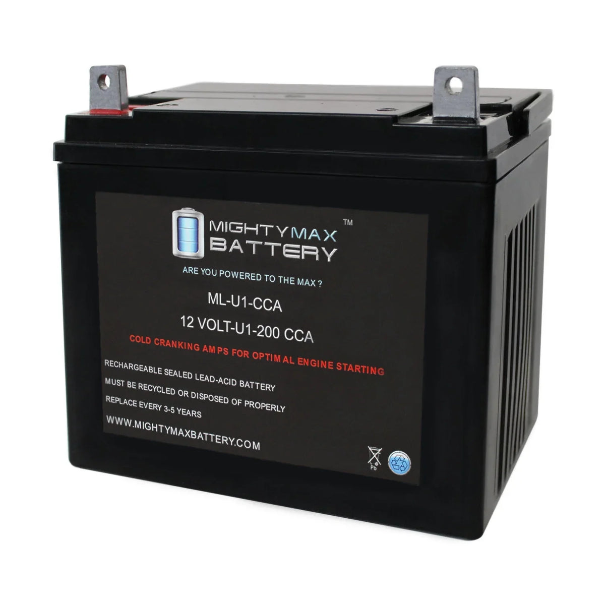'- 12V 200CCA Battery for Bobcat Textron  Walk Behind Mower