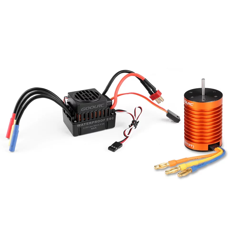 GoolRC Upgrade Waterproof  4370KV Brushless Motor with 45A  Combo Set for 110  Car Truck